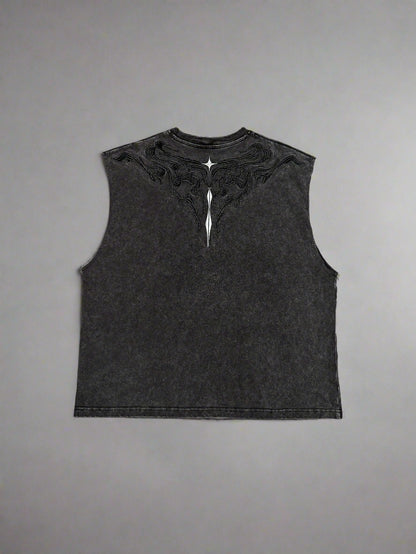 1521 - Embroidery Blackwashed Tank